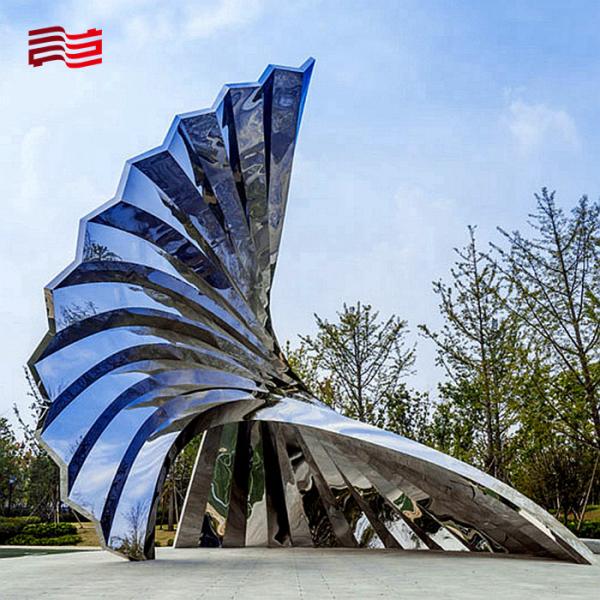 Large Stainless Steel Park Sculpture for Landscape Modern Metal Landscape Sculpture