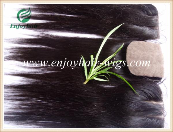 Silk top closure 4''x4'' malaysian virgin hair natural color straight 10''-24''three part