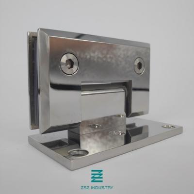 Wall To Glass Stainless Steel Glass Door Hinges Middle Arc Shape H90mm X W