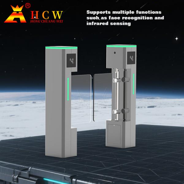 HCW Barrier Turnstile Gate with 600-1000mm Channel Width 30W DC Brushless Motor and 20-40 People/Minute Throughput for Pedestrian Management
