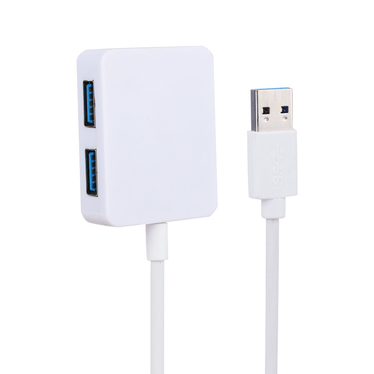 White PC Mac Laptop Desktop 4 In 1 5Gbps USB 3.0 Hub