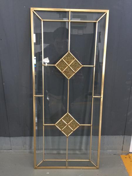 cabinet door decorative  glass of brass caming 2017new designs