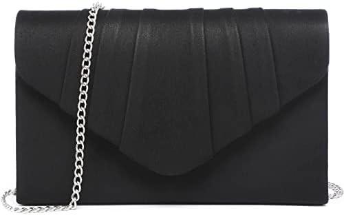 DASEIN WOMEN'S EVENING BAG PLEATED ENVELOPE CLUTCH HANDBAG WEDDING PARTY BRIDAL PURSE