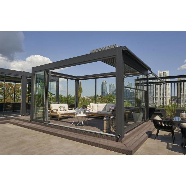 Louvered Motorized Aluminum Pergola Bioclimatic Outdoor 10 X 12 Ft