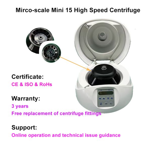 Mini15 High-Speed Laboratory Centrifuge for DNA, RNA & Blood Samples – Low Noise