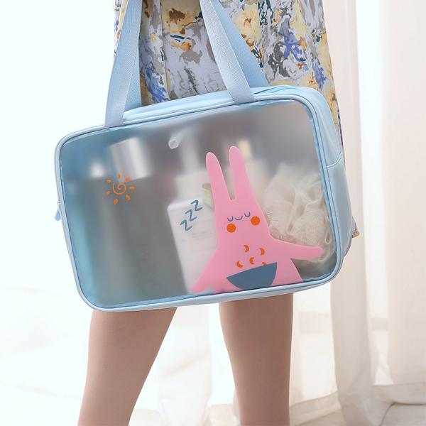3pcs Clear Cosmetic Bag Personalized Customize Travel Bags Letter Pattern Type