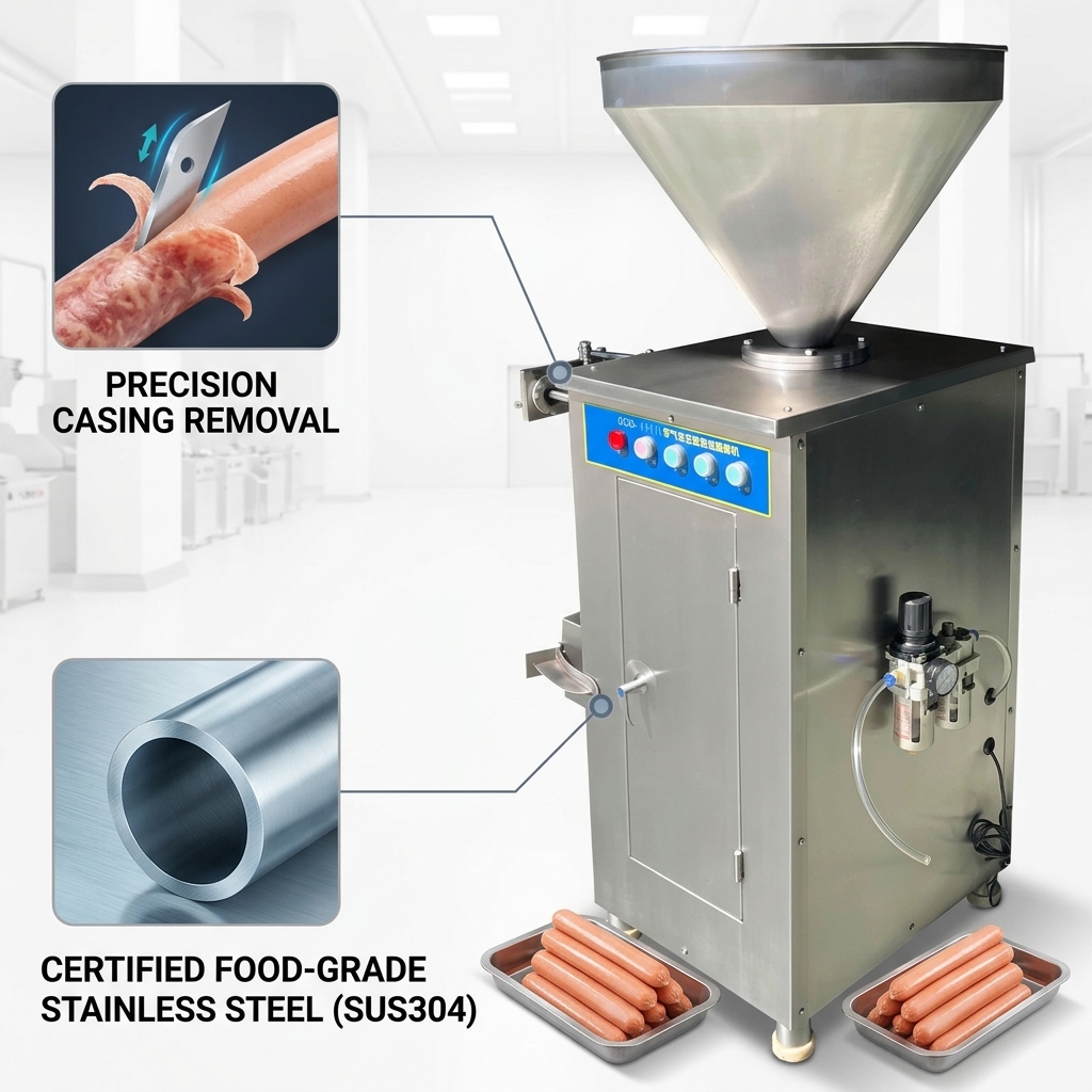 Automatic Sausage Peeling Machine Removing Hot Dog Casings 3000 Pieces Per Hour Output