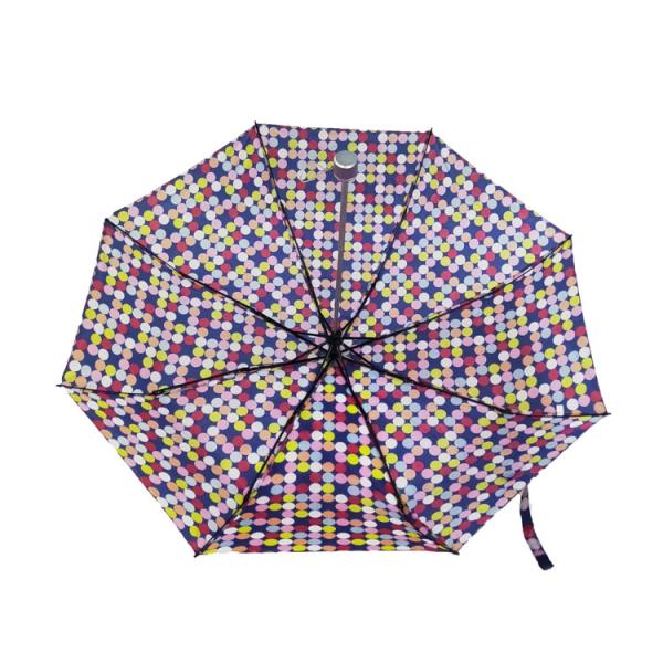 UV Proof Dot Digital Printing 3 Fold Umbrella For Women