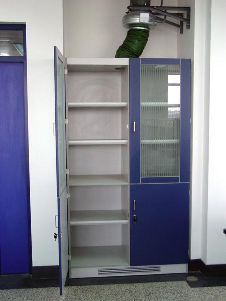 Anti Corrosion Biology Lab Furniture , White Medicine Cabinet With Automatic Fan