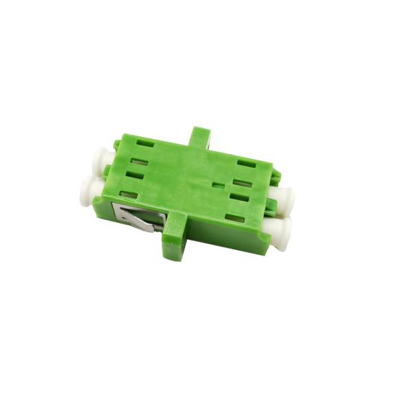 LC APC Duplex Single Mode Fiber Optic Adapter Green Color