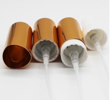 18/410 White Perfume Mist Sprayer With Gold / Silver Aluminum Triangle Cap