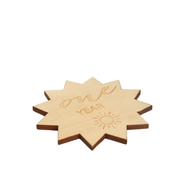 Hot Sale Newborn Wood Baby Birth Monthly Milestone Recording Markers Cards Wooden Engraved Photo Props Milestone Cards