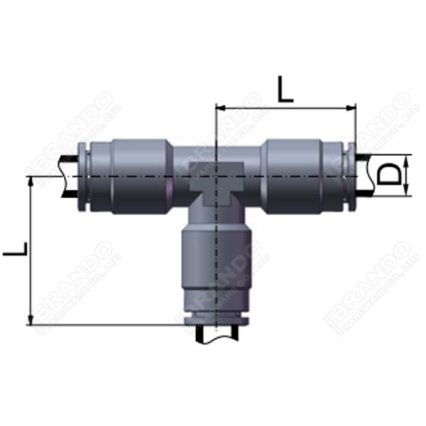 Мужской латунный нажим стиля ветви t соединения на штуцере шланга 1/8