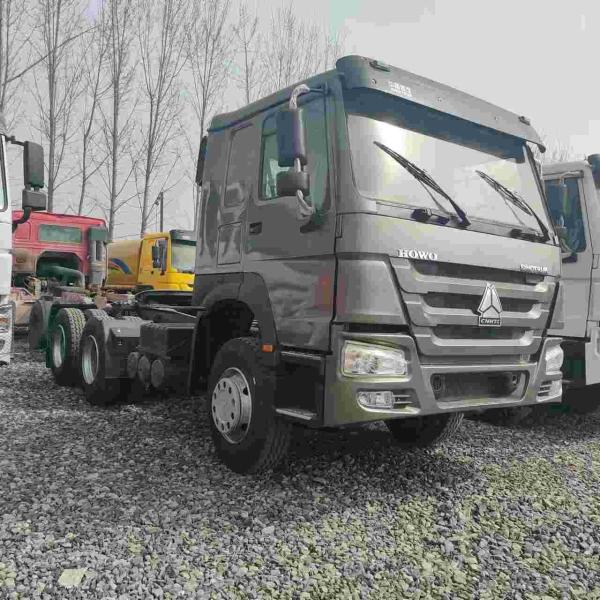 Chinese 9T LDH Used Tractor Trailer Sinotruk Howo 371 375hp manual diesel