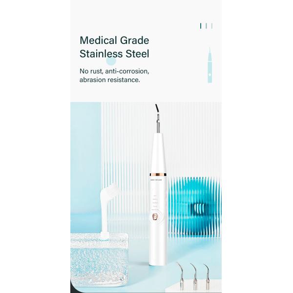 Household 86g White Ultrasonic Tooth Cleaner Portable USB Charging IPX7