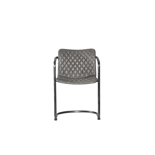 Soft Grey Leather Dining Room Chairs , Upholstered Dining Room Chairs With Arms