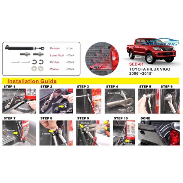 23.5cm Hatch Lift Support Struts Gas Tailgate Struts For Toyota Hilux VIGO SR5 2005-2014