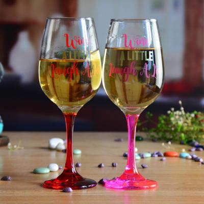 decoração do decalque das fontes de 340ml Crystal Wine Glass With Funny