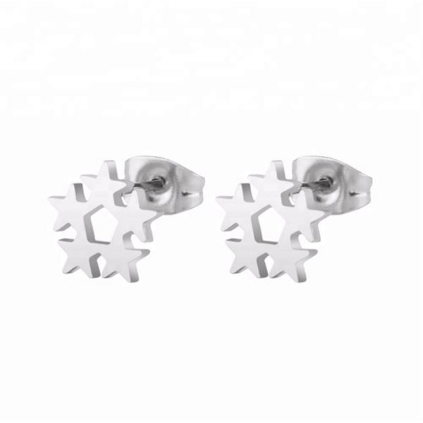 Customized Earring Surgical Stainless Steel Titanium Silver Gold Black Plated Star Stud Earrings