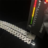 O ouro S925 chapeou a corrente cubana de Moissanite 22 polegadas de joia de Moissanite Hip Hop