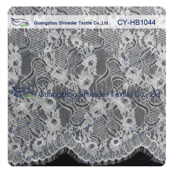 Big Bridal Eyelash Chantilly Lace Trim / Scalloped Lace Fabric