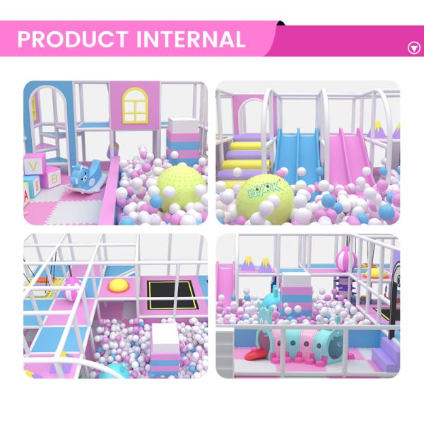 Soft Playground Park 102㎡ – Customizable Pink Indoor Play Area
