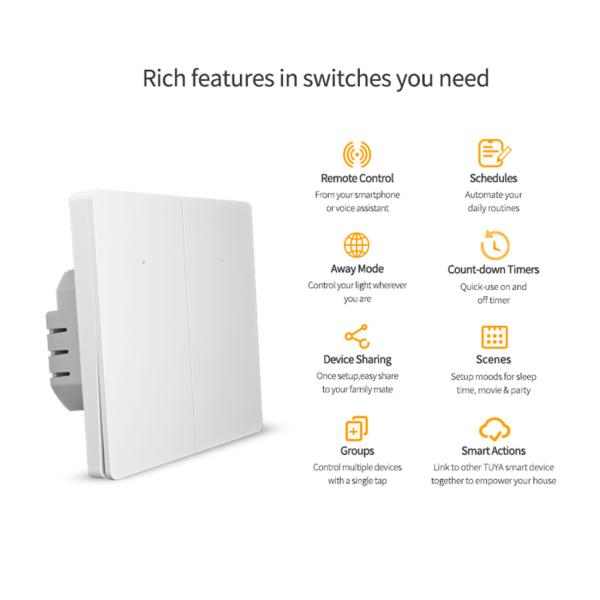 No Neutral ZigBee 16A EU 3 Gang Mouse-click Button Switch