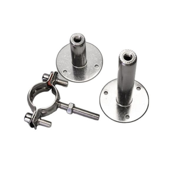 Porteur de tuyau en acier inoxydable argenté 304 réglable avec connexion fil/clampe/soudure
