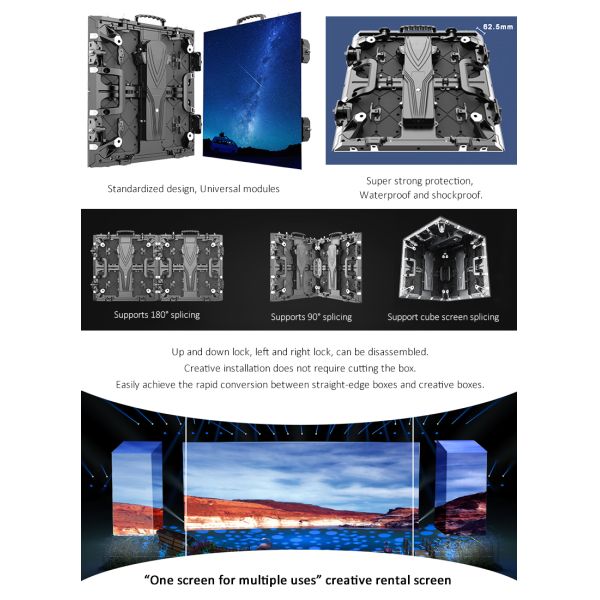 Rental Advertising Event Stage LED Screen 4k Video Wall Universal Indoor Outdoor LED Display