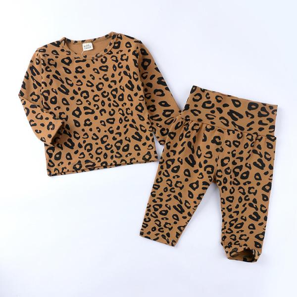 Children'S Outfit Sets Children'S Leopard Print Casual Cotton Suits