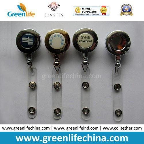 Mini Round Plastic Cute Retractable Reel for Lanyard or Card Holder