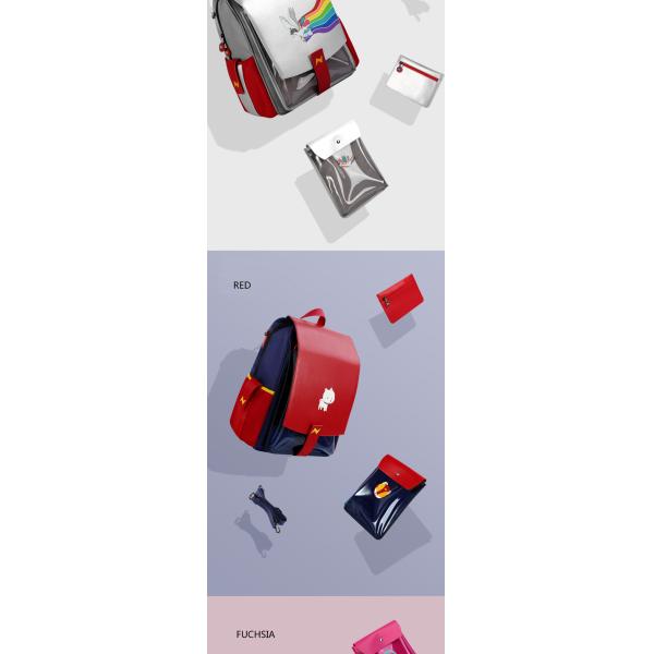 Nohoo new design school bag PU PVC Polyester double shoulder bag student children school bags