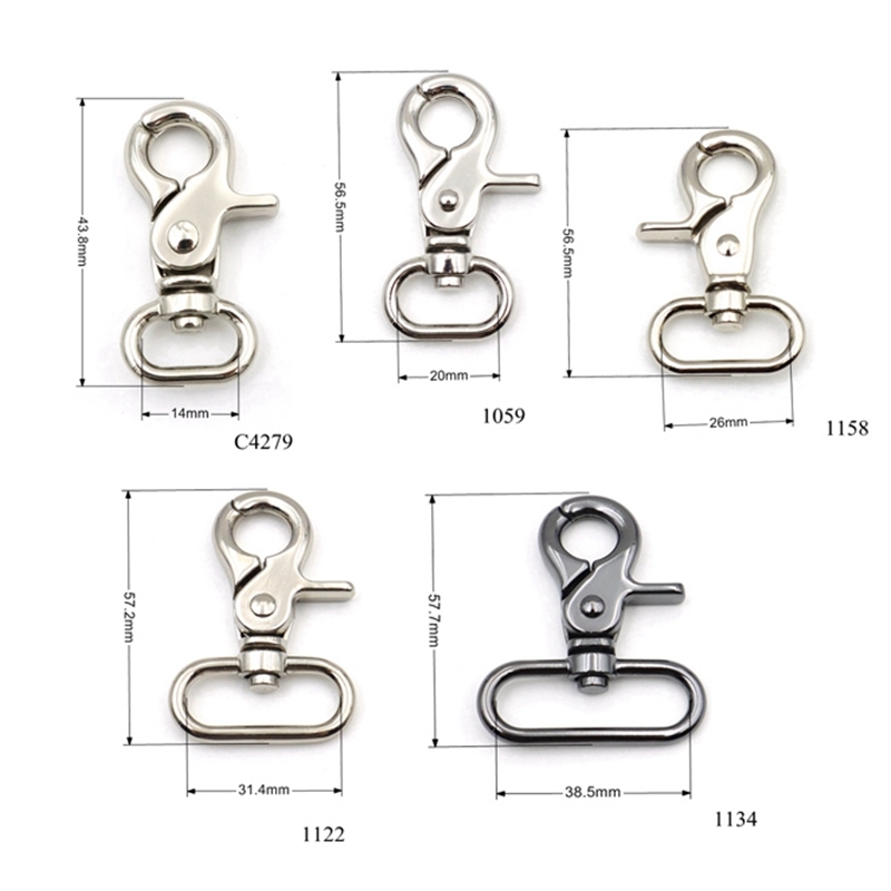 Heavy Duty Swivel Trigger Snap Hook 38.5mm Inner Width Leather Bag Shoulder Strap Clasp for Tool Bag Hardware