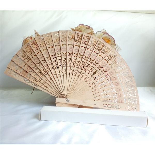 [I AM YOUR FANS] Wedding Gift Spanish Wood Hand Fans Wooden Fans for Weddings