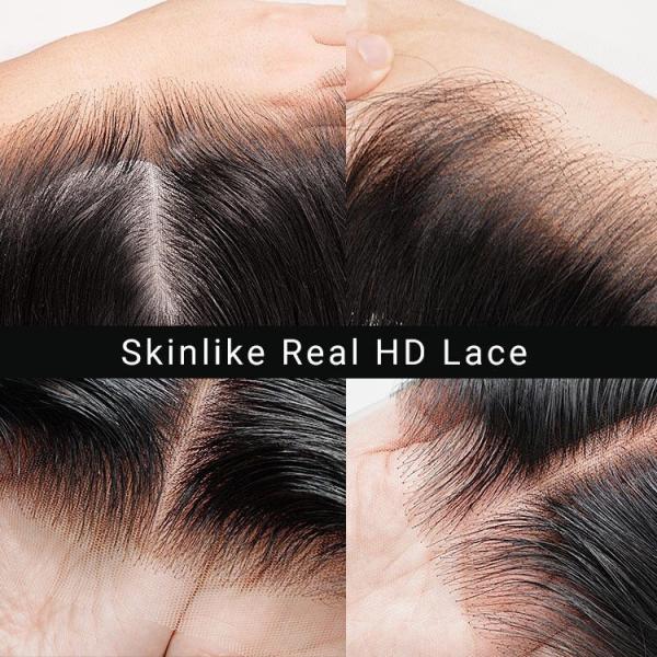 Pass The Needle Human Hair Lace Closure 4*4 Transparent Lace Body Wave Natural Black Closure