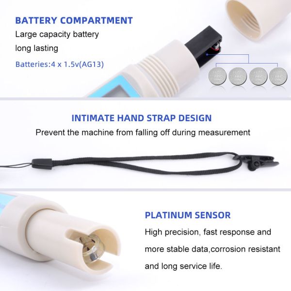 Waterproof Digital Salinity Meter with 0~199.9ppt Measurement Range and 0~50℃ Temperature Compensation