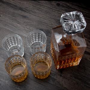Unique Factory High Quality Lead Free Crystal Diamond Decanter drinking Whiskey Glasses Decanter Set