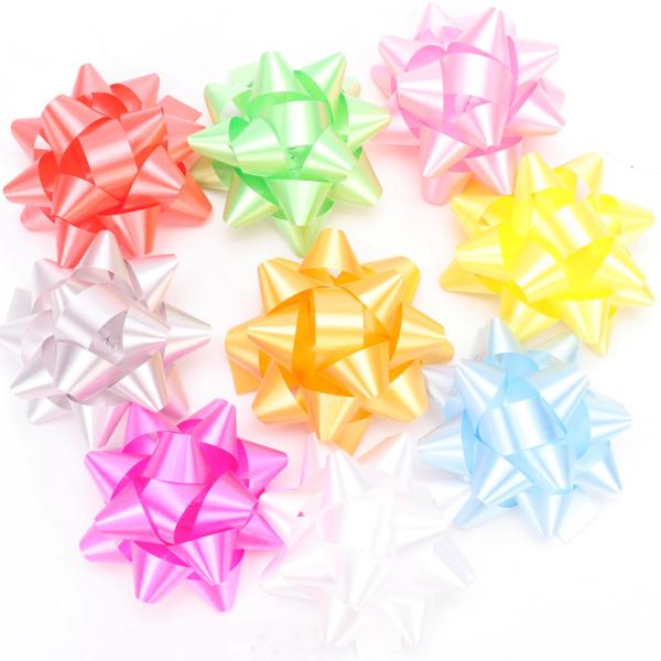 A fita da estrela da tração de Organza curva a fita larga lisa de um Natal de 3 polegadas