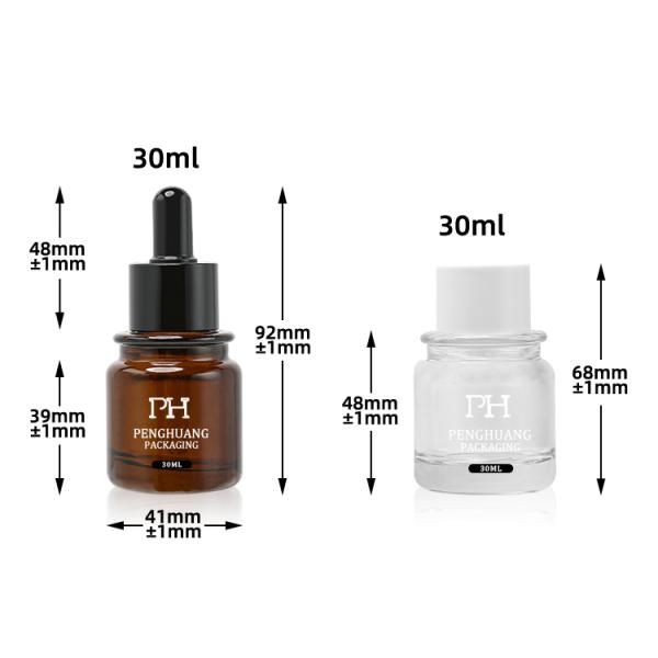 Skin Care Oil Packaging Glass Dropper Cap Bottle Mini Amber Color Customized