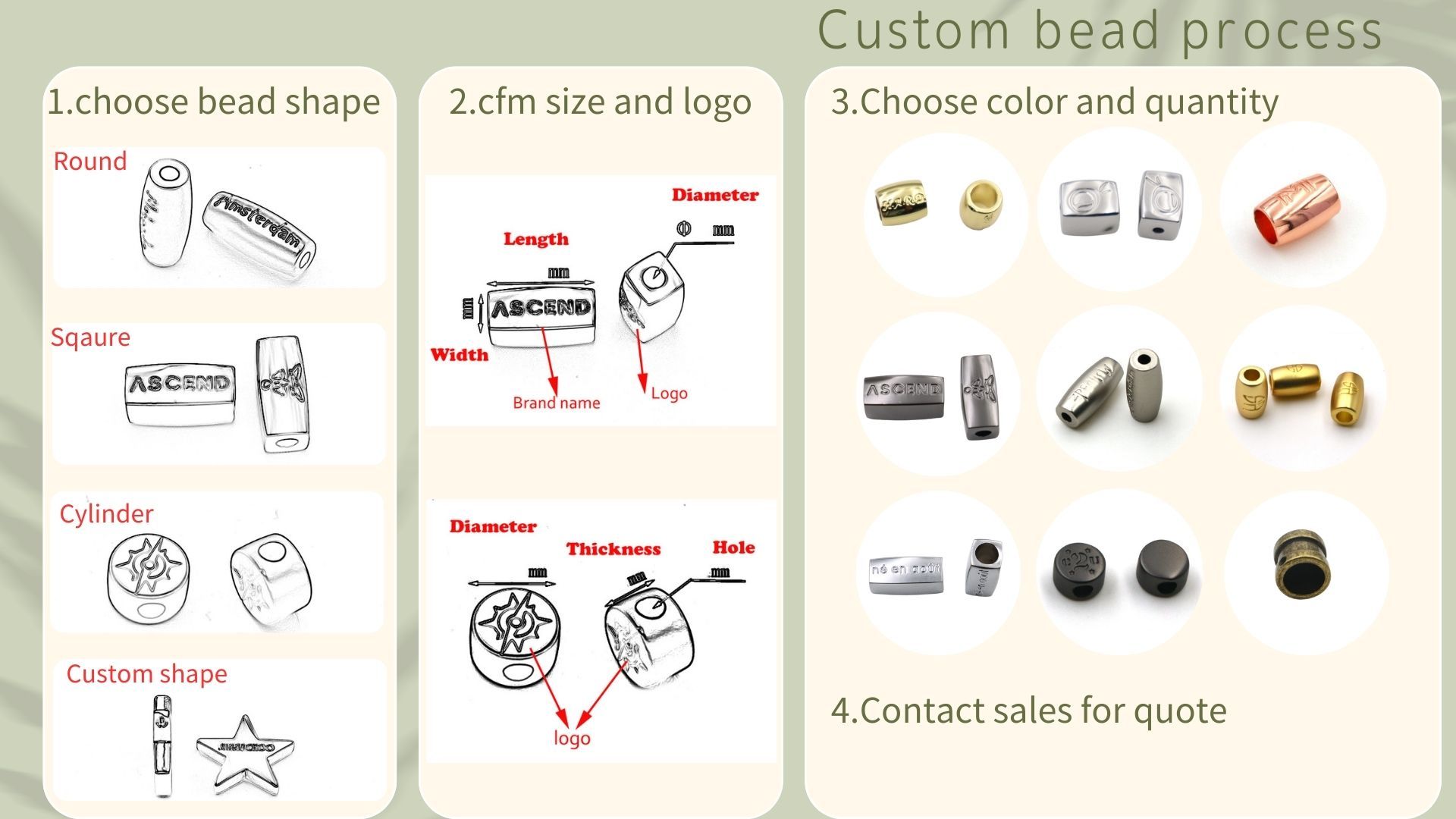 Gunmetal Plated 20mm Square Beads | White Enamel Text Logo Beads for Bracelet