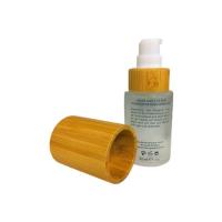 Bouteille de empaquetage cosmétique en bambou de pompe de lotion en verre de cylindre de GV MSDS