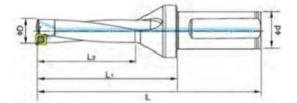 Robust 5xD U Drill Straight Shank Design Letter U Drill For CNC Machine