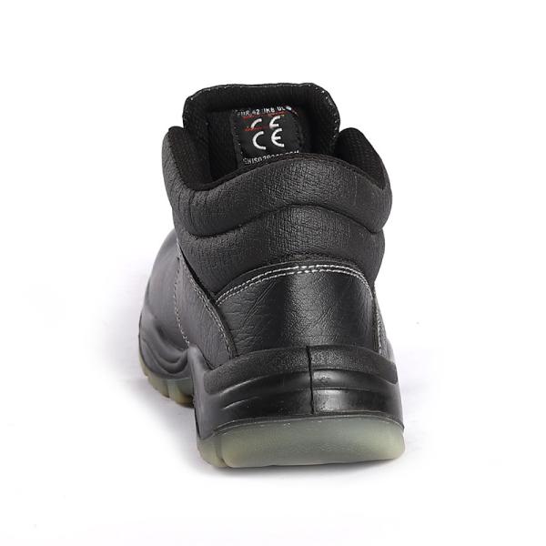 Anti Slip Work Safety Shoes Durable Black Safety Boots Oil Proof Double Density PU Injection Outsole