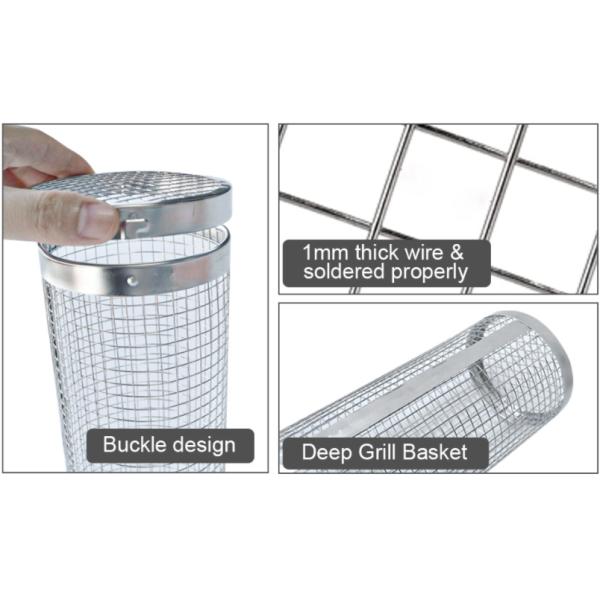 Завальцовка трубки сетки барбекю нержавеющей стали круга 304 барбекю жаря корзину