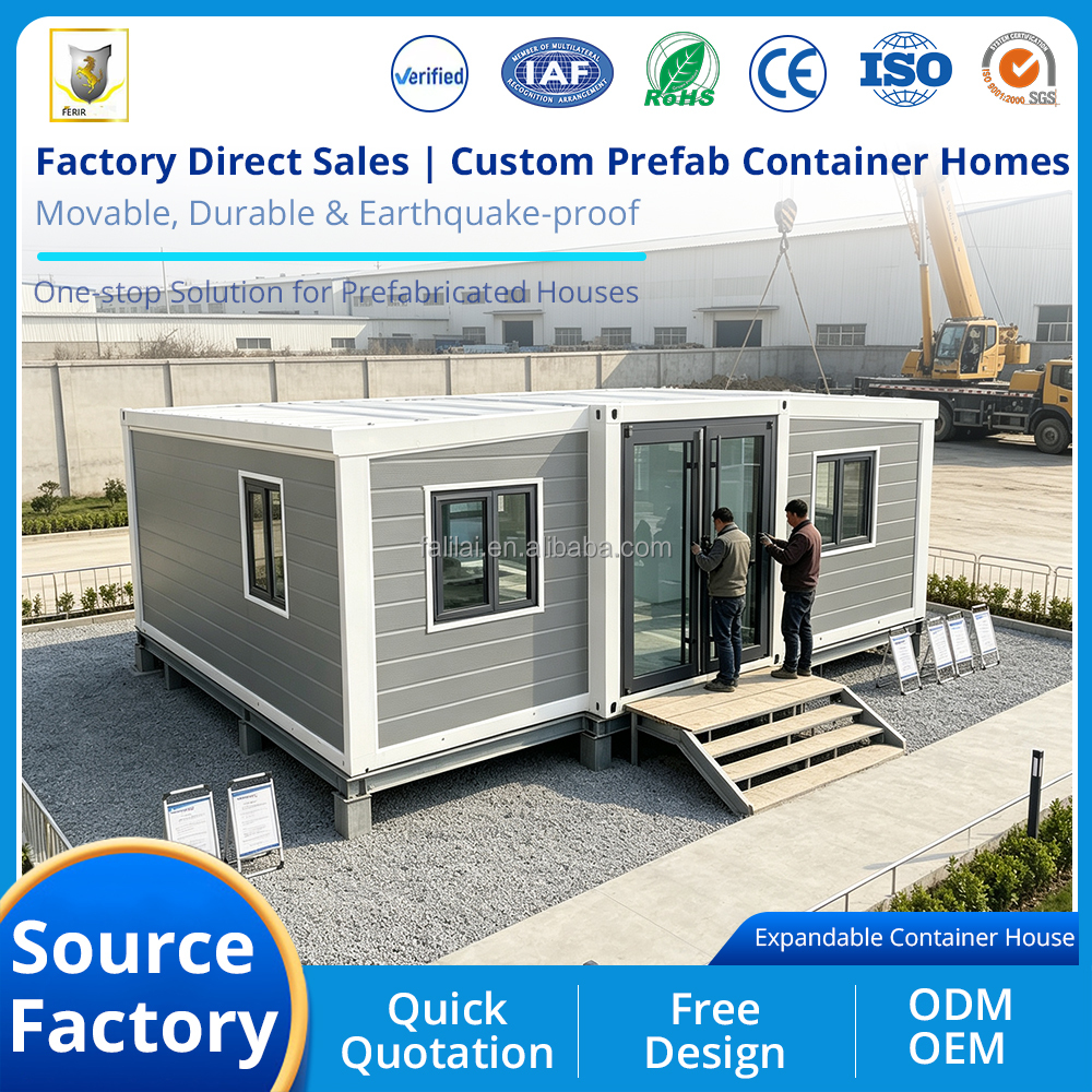 Insulated Modular 20Ft 40Ft Expandable Container House 2 3 4 Bedroom Luxury Portable Outdoor Mall Kitchen Home Sale