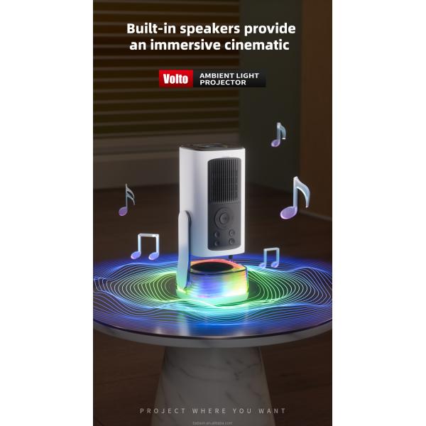 Karaoke Mini Projector Sun 606 300ANSI 180 Degree Rotatable LED Light Stand Outdoor Movie Projectors Speaker for Home Theater