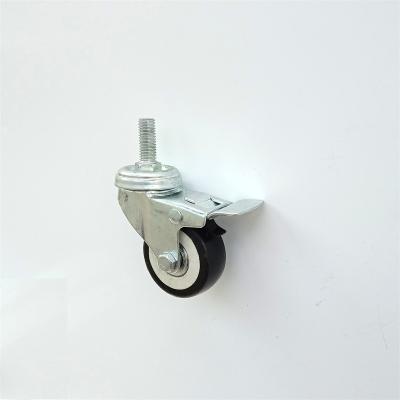 Locking 100mm PU Medium Duty Caster Wheels 4 Inch With Brake
