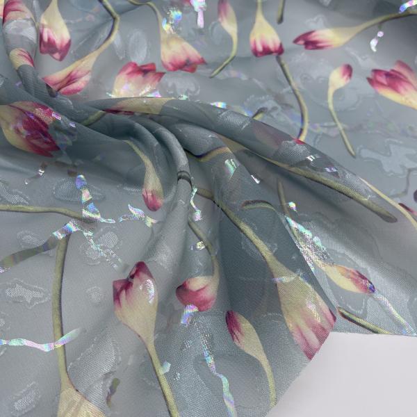 Low Shrinkage Woven Jacquard Fabric Cut Foiled Fabric L02-026