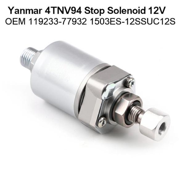 YANMAR 4TNV94 Solenoide de parada 12V OEM 119233-77932 1503ES-12S5SUC12S