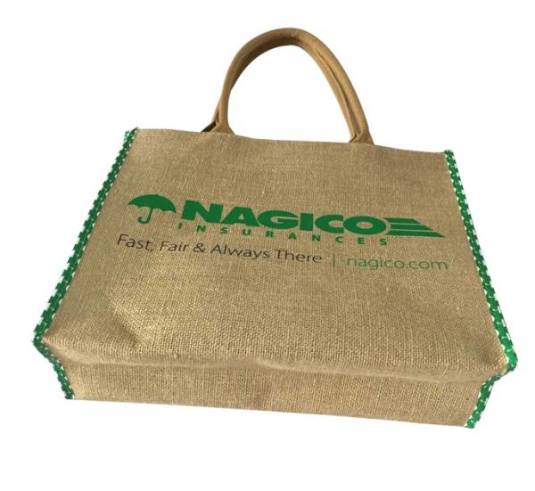 Eco Friendly Promotional Shopping Bags , Customized Jute Tote Shopping Bag